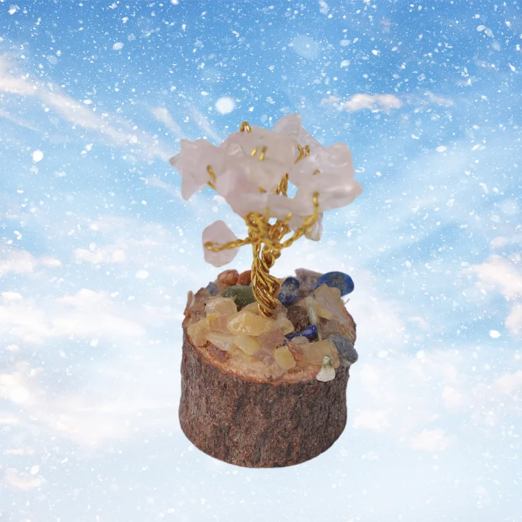 Rose Quartz Gemstone Mini Crystal Tree